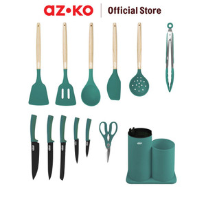 AZKO Culinart Set Gebore Pisau & Peralatan Masak Knife And Cooking Utensils Set Peralatan Memasak Food Grade Spatula Sutil Perlengkapan Dapur