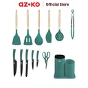 AZKO Culinart Set Gebore Pisau & Peralatan Masak Knife And Cooking Utensils Set Peralatan Memasak Food Grade Spatula Sutil Perlengkapan Dapur