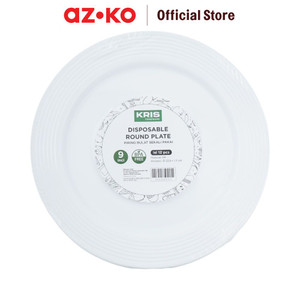 AZKO Kris Set 12 Pcs Piring Sekali Pakai Disposable Plate Wadah Makan Peralatan Makan
