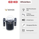 AZKO Sovox Speaker Karaoke Bluetooth Led 2 Mic - Hitam Perangkat Elektronik Spiker Audio Electronic