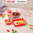 AZKO Ataru 2.15 ltr Kotak Makan 3 Sekat - Merah Lunch Box Food Grade Food Box Kotak Bekal Makan Wadah Makanan