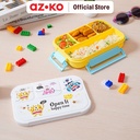 AZKO Ataru 1 ltr Kotak Makan 4 Sekat - Kuning/Hijau Lunch Box Food Grade Food Box Kotak Bekal Makan Wadah Makanan