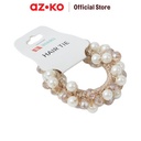 AZKO Ataru Ikat Rambut Pearl - Putih/Gold Hair Tie Aksesoris Karet Rambut Cewek Iket Rambut Wanita