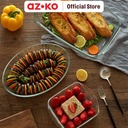 AZKO Culinart 2 ltr Loyang Kue Kaca Oval Tray Adonan Wadah Panggang Kue Cetakan Keik Baking Pan Perlengkapan Masak
