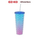 AZKO Ataru 720 ml Tumbler Double Wall Dengan Sedotan Ps Pp wadah minuman food grade botol tumbler bening double wall drinkware water bottle travel