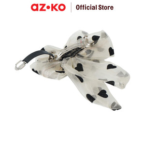 AZKO Ataru Jepit Rambut Ribbon - Putih/Hitam hair clip aksesoris jepitan cewek penjepit hiasan rambut wanita aksesori kepala