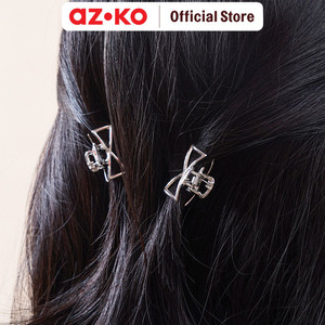 AZKO Ataru Set 2 Pcs Jepit Rambut Ribbon Small - Silver/Gold hair clip claw aksesoris jepitan cewek penjepit hiasan rambut wanita aksesori kepala