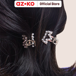 AZKO Ataru Set 2 Pcs Jepit Rambut Ribbon Pearl Extra Small - Silver/Gold hair clip claw aksesoris jepitan cewek penjepit hiasan rambut wanita aksesori kepala