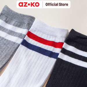 AZKO Ataru Set 3 Pasang Kaus Kaki Crew Basic pelindung kaki trendsocks stylishkaos kaki berkualitaswarmer legs