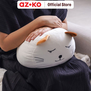 AZKO Ataru 30 cm Bantal Sofa Cat Round - Putih cushion sofa aesthetic bantal dekorasi sofa bentuk kucing throw pillow couch