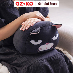 AZKO Ataru 30 cm Bantal Sofa Cat Round - Hitam cushion sofa aesthetic bantal dekorasi sofa bentuk kucing throw pillow couch