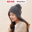 AZKO Ataru Topi Beanie Knit Bear Dengan Strap - Abu-Abu beanie hat topi rajut tutupan kepala aksesoris kepala fashion wanita pria