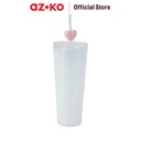 AZKO Ataru 720 ml Tumbler Double Wall As Petg Dengan Sedotan wadah minuman food grade botol tumbler bening double wall drinkware water bottle travel