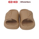 AZKO Ataru Sandal Slides Pattern Single Color - Cokelat Sendal Unisex Alas Kaki Slide Cewek Cowok Fashion Wanita Dan Pria