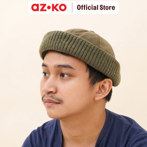 AZKO Ataru Topi Brimless Knit Beanie Hat Tutupan Kepala Aksesoris Kepala Fashion Wanita Pria