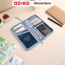 AZKO Passport Organizer Dokumen Travel - Hijau card wallet case tempat penyimpanan id card atm uang cardholder