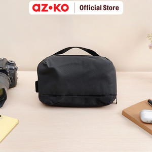 AZKO Passport Tas Organizer Gadget Dengan 14 Kompartemen - Hitam pouch kabel charger handphone laptop tempat simpan gadget digital bag gadget pouch storage