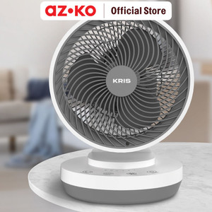 AZKO Kris 9 inci Kipas Angin Meja Dengan Timer - Putih/Abu-Abu desk fan penyejuk ruangan kipas baling-baling