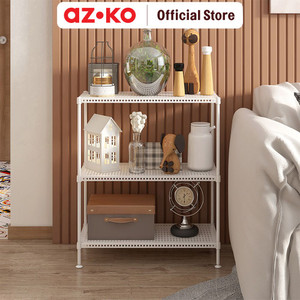 AZKO Masterspace 60X30X70 cm Rak Besi 3 Tingkat Perforated - Putih Storage Rack Metal Tempat Penyimpanan Serbaguna Rak Barang Organizer Gudang