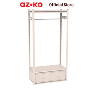 AZKO Masterspace Urban Rak Penyimpanan Dengan Laci - Krem Beige Organizer Serbaguna Tempat Simpan Barang Multifungsi Rak Storage Perlengkapan Rumah Tangga