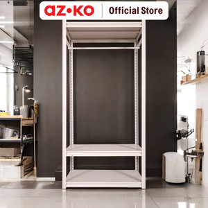 AZKO Masterspace Urban Rak Besi 3 Tingkat 90X45X183 cm - Krem Storage Rack Metal Tempat Penyimpanan Serbaguna Rak Barang Organizer Gudang