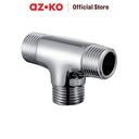 AZKO Fosa 1/2 inci Sambungan Pipa Tee Drat Luar Stainless Steel - Silver Socket Male Perlengkapan Ledeng Peralatan Rumah Tangga