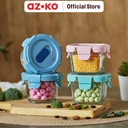 AZKO Picas Set 4 Pcs Wadah Makanan Kaca Mini Food Container Kotak Makan Food Grade Serbaguna Tempat Makanan Food Storage Kitchenware