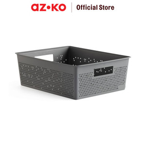 AZKO Stora Keranjang Penyimpanan - Abu-Abu Terra Storage Basket Kotak Penyimpanan Serbaguna Bin Organizer Tempat Simpan Barang