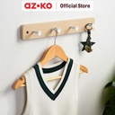 AZKO Stora Gantungan Dinding 4 Kait - Putih/Cokelat Pengait Multifungsi Tembok Clothes Hook Tempat Gantung Pakaian Barang Serbaguna
