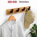 AZKO Stora Gantungan Dinding 4 Kait - Hitam/Cokelat Pengait Multifungsi Tembok Clothes Hook Tempat Gantung Pakaian Barang Serbaguna