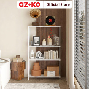 AZKO Masterspace 90X30X150 cm Rak Besi 4 Tingkat Perforated - Putih Storage Rack Metal Tempat Penyimpanan Serbaguna Rak Barang Organizer Gudang
