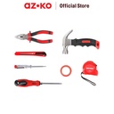 AZKO Maxbuilt Set 7 Pcs Perkakas Rumah Tangga - Merah Set Tool Kit Hand Tool Perkakas Rumahan
