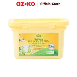 AZKO Glint Set 25 Pcs Lemon Zest Sabun Kapsul Mesin Cuci Piring - Kuning Eating Utensils Liquid Cleaner Sabun Cuci Piring Penghilang Noda Piring Gelas Mug Mangkuk Pembersih Peralatan Makan