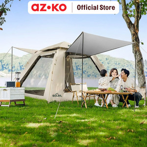 AZKO Soleil 3P Tenda Otomatis Double Door - Cokelat Khaki Tenda Kemping Perlengkapan Kemah Outdoor Camping Essentials