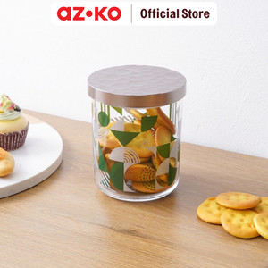 AZKO Kris Stoples - Silver/Hijau Jar Tempat Simpan Snack Dan Permen Setoples Toples Akrilik Serbaguna Perlengkapan Dapur Wadah Makanan