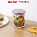 AZKO Kris Stoples - Silver/Hijau Jar Tempat Simpan Snack Dan Permen Setoples Toples Akrilik Serbaguna Perlengkapan Dapur Wadah Makanan
