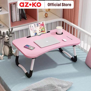 AZKO Odi Meja Lipat Laptop Dengan Tempat Gelas Folding Table Foldable Study Desk Meja Belajar Mini Serbaguna Tatakan Laptop Notebook Minimalis Table