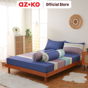 AZKO Sleeplite Set Seprai Microfiber Stripe Sky Sprei Motif Seprai Aesthetic Seprei Sheet Set Bed Sheet Aksesoris Tempat Tidur Set Sarung Bantal Sarung Guling