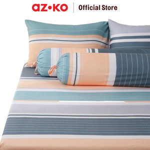 AZKO Sleeplite Set Seprai Microfiber Stripe Joel Sprei Motif Seprai Aesthetic Seprei Sheet Set Bed Sheet Aksesoris Tempat Tidur Set Sarung Bantal Sarung Guling