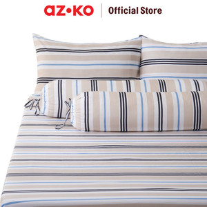 AZKO Sleeplite Set Seprai Microfiber Stripe Jesse Sprei Seprai Aesthetic Seprei Sheet Set Bed Sheet Aksesoris Tempat Tidur Set Sarung Bantal Sarung Guling