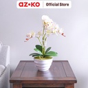 AZKO Bunga Artifisial Anggrek Phalaenopsis Small Tumbuhan Buatan Bunga Hias Cantik Sintetis Tanaman Artificial Dekorasi Flower Pajangan Rumah Serbaguna Hiasan Properti Foto
