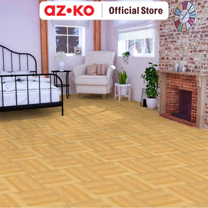 AZKO Forhom 3X3 cm Stiker Lantai Pp Floor Sticker Stiker Lantai Motif Kayu Pelapis Lantai Estetik Dekorasi Ruangan