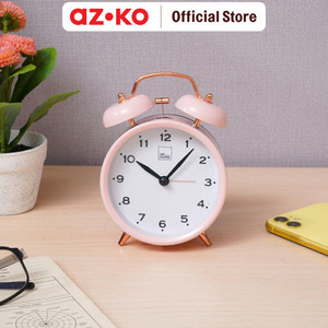 AZKO Arthome Jam Weker Twin Bell Desk Clock Jam Alarm Aesthetic Dekorasi Meja Hiasan Rumah Tempat Komersial
