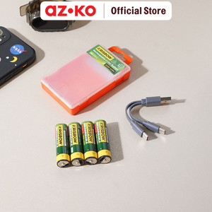 AZKO Krisbow Set 4 Pcs Baterai Rechargeable Type C Batre Isi Ulang Peralatan Elektronik Battery Rechargeable