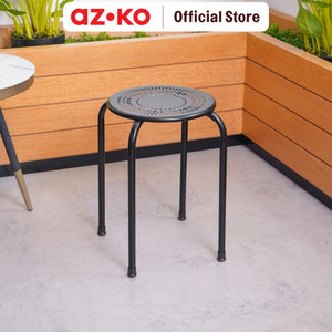 AZKO Soleil Bangku Metal - Round Stool Tempat Duduk Serbaguna Perabot Tempat Duduk