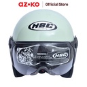AZKO Hbc Classico Helm Half Face Dengan Visor - Hijau Mint Penutup Kepala Helm Sepeda Motor Half Face Perlengkapan Berkendara Aksesori Motor