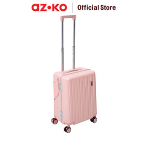 AZKO Luggo 20 inci Ride On Koper Anak Pc & Aluminium Tsa Lock - Pink Hardcase Luggage Koper Kabin Dengan Tsa Tas Jalan-Jalan Travel Bag Tas Roda