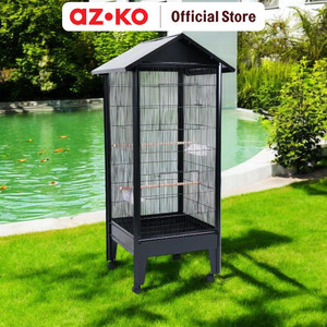 AZKO Cavea 60X60X163 cm Kandang Burung - Hitam Rumah Burung Sangkar Burung Besi Bird Cage Kebutuhan Hewan Peliharaan