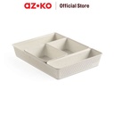 AZKO Stora Set 4 Pcs Organizer Laci - Krem Terra Drawer Storage Kotak Kompartemen Laci Serbaguna Wadah Simpan Multifungsi Tempat Alat Tulis Minimalis
