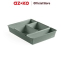 AZKO Stora Set 4 Pcs Organizer Laci - Hijau Terra Drawer Storage Kotak Kompartemen Laci Serbaguna Wadah Simpan Multifungsi Tempat Alat Tulis Minimalis